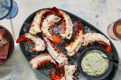 Steamed Maine Lobster Tails with Green Goddess Aioli